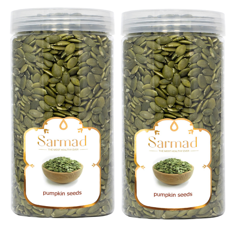 مغز کدو خام ممتاز سرمد - 450 گرم بسته 2 عددی